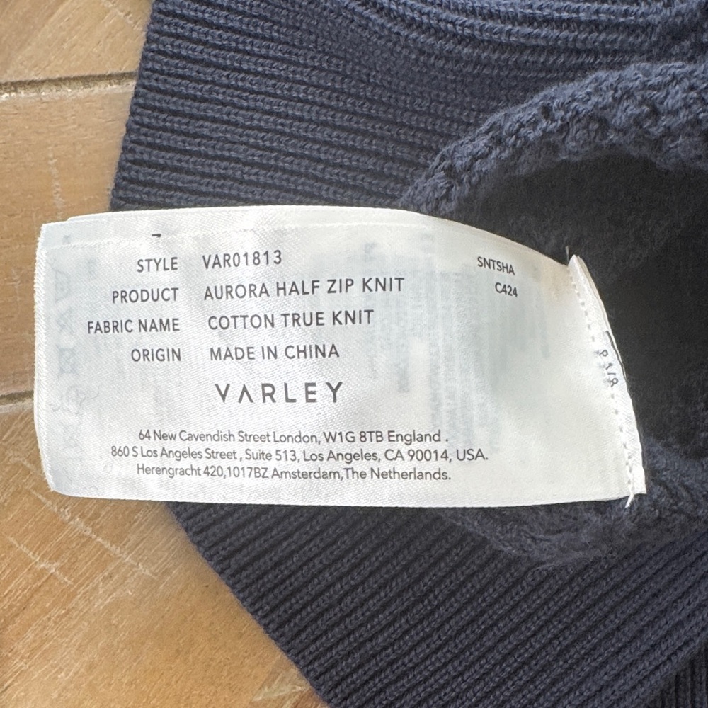Varley Aurora Half-Zip Knit Pullover in Blue Nights - Picture 7 of 7